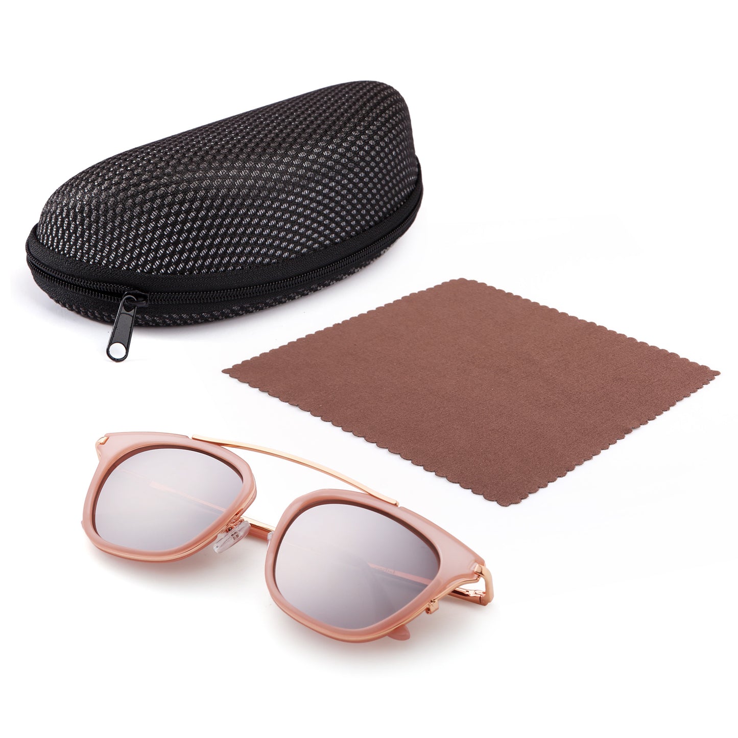 LotFancy Vintage Square Sunglasses with Case for Women, Retro UV Protection Designer Sunglasses