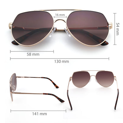 LotFancy Mirrored Aviator Sunglasses for Women, UV Protection Driving Sun Glasses with Case