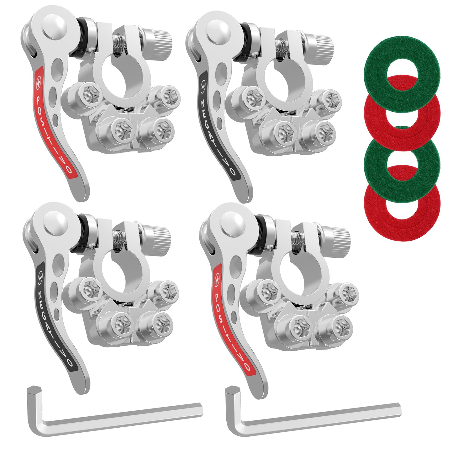 LotFancy Battery Terminal Connectors, Quick Release Disconnect Car Battery Terminal, Positive Negative for SAE/JIS Type A Posts