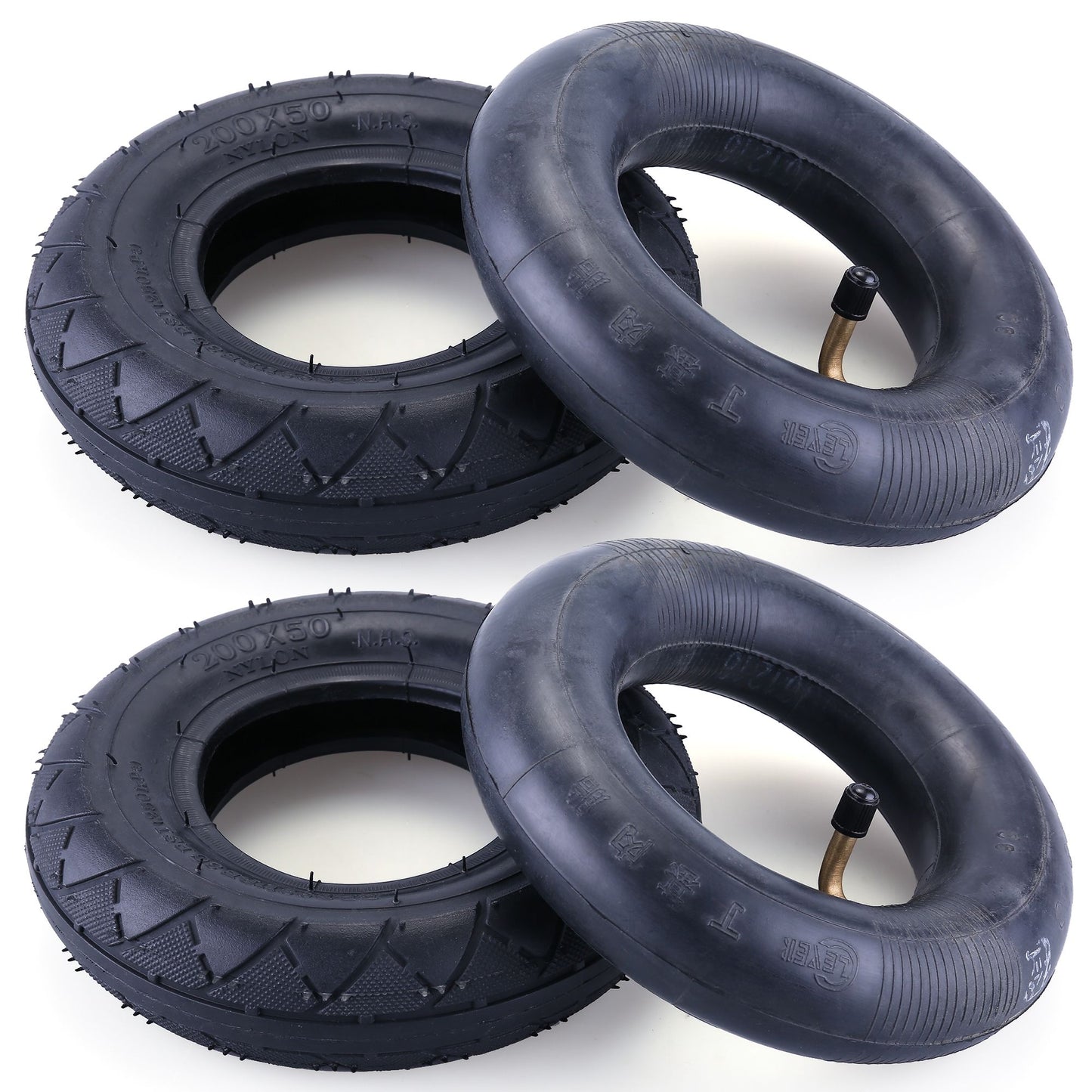 200X50 Tire & Inner Tube Set, 8" x 2" Electric Scooter Tube for Razor E100, E150, E200, Power Core E100, Dune Buggy