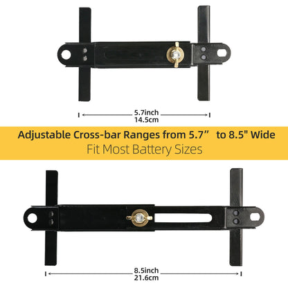 LotFancy Adjustable Battery Hold Down, Universal Battery Bracket with J Hook, Battery Tie Down Kit