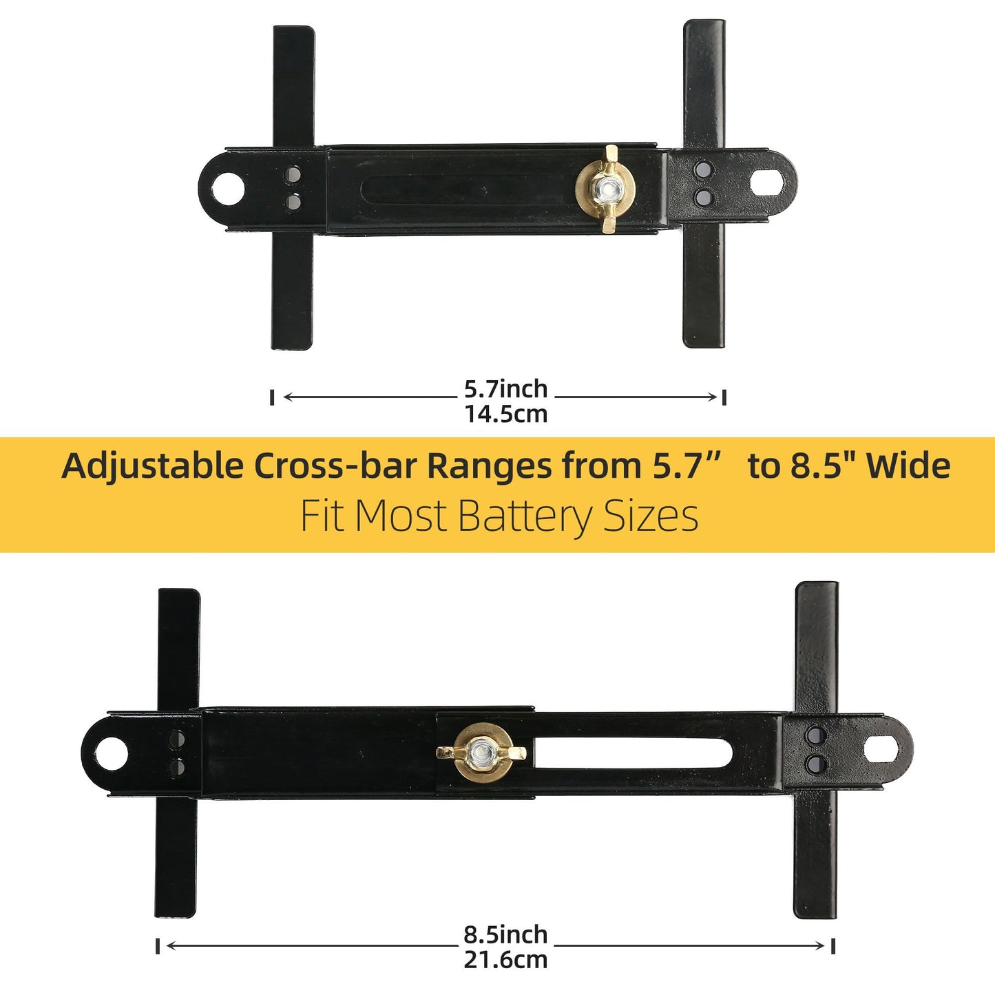 LotFancy Adjustable Battery Hold Down, Universal Battery Bracket with J Hook, Battery Tie Down Kit