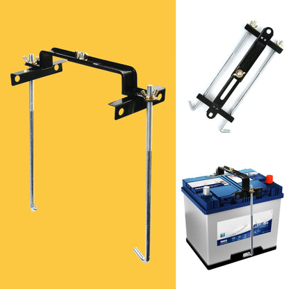 LotFancy Adjustable Battery Hold Down, Universal Battery Bracket with J Hook, Battery Tie Down Kit