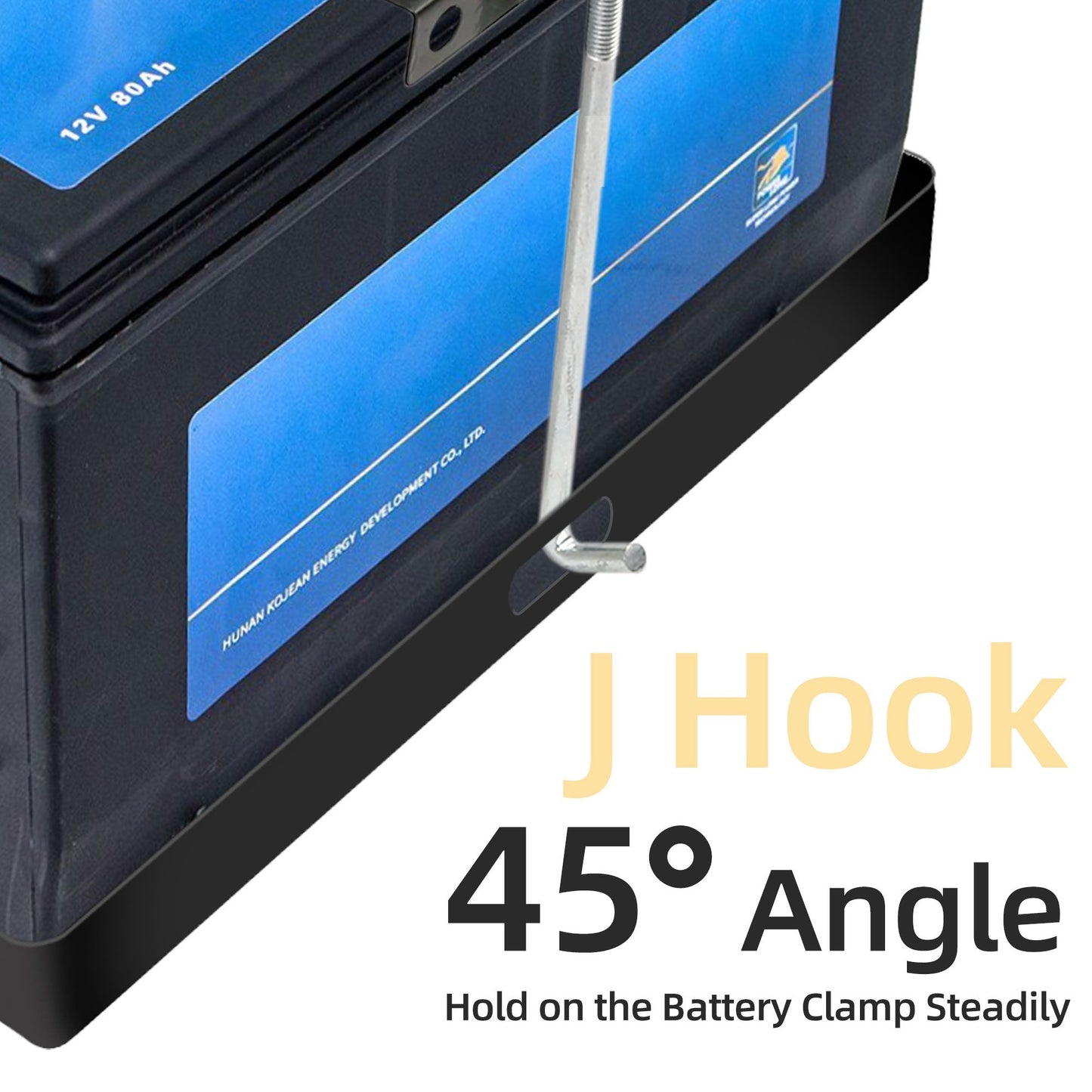 LotFancy Adjustable Battery Hold Down, Universal Battery Bracket with J Hook, Battery Tie Down Kit