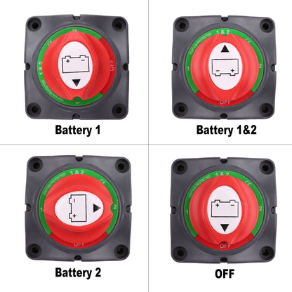 Battery Switch, 12V 24V 48V Battery Disconnect Master Cutoff Switch for Marine Boat RV ATV UTV Vehicles, Waterproof Heavy Duty Battery Isolator Switch (On/Off)