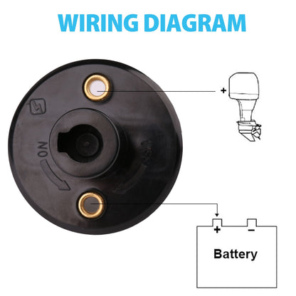 Battery Disconnect Switch with Keys, 12V-24V Battery Kill Switch for Marine Boat RV ATV Car Auto Truck Vehicle, Waterproof Battery Master Switch On/Off