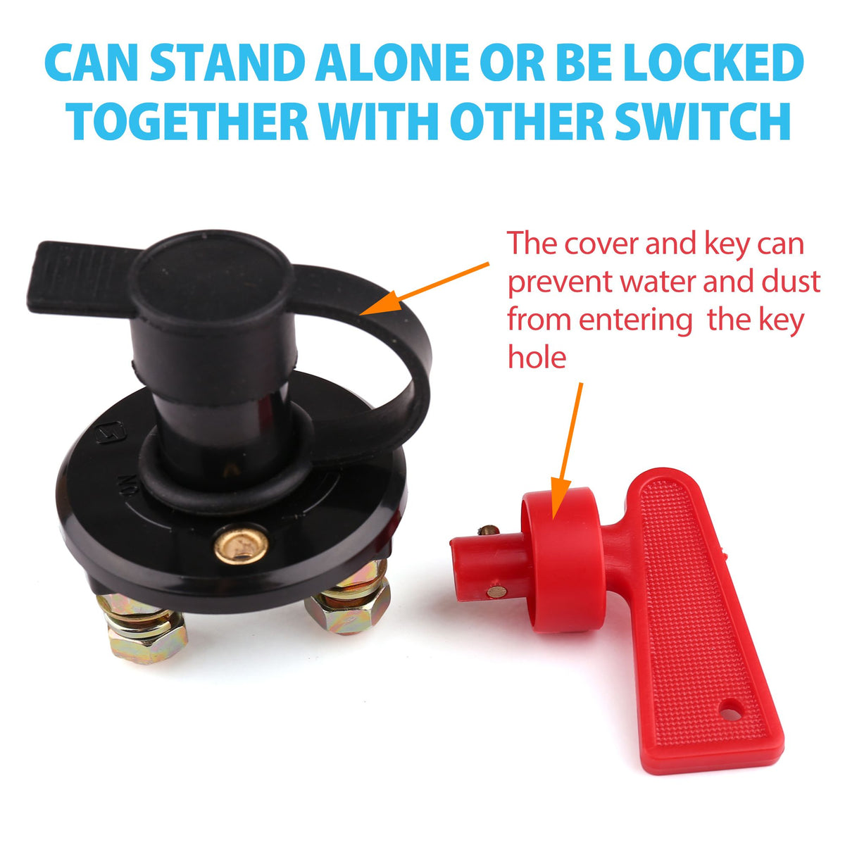 LotFancy 6V 12V 24V Battery Disconnect Cutoff Switch, Battery Isolator Switch