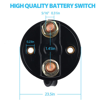 Battery Disconnect Switch with Keys, 12V-24V Battery Kill Switch for Marine Boat RV ATV Car Auto Truck Vehicle, Waterproof Battery Master Switch On/Off