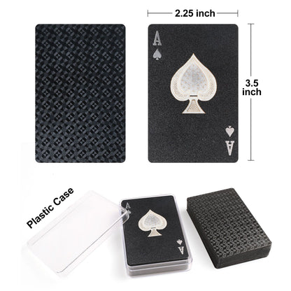 LotFancy Waterproof Playing Cards, Large Print, 100% Plastic, 2 Decks of Cards with Plastic Cases, for Texas Hold'em, Pool Beach Water Card Games, Jumbo Index Poker Size PMT