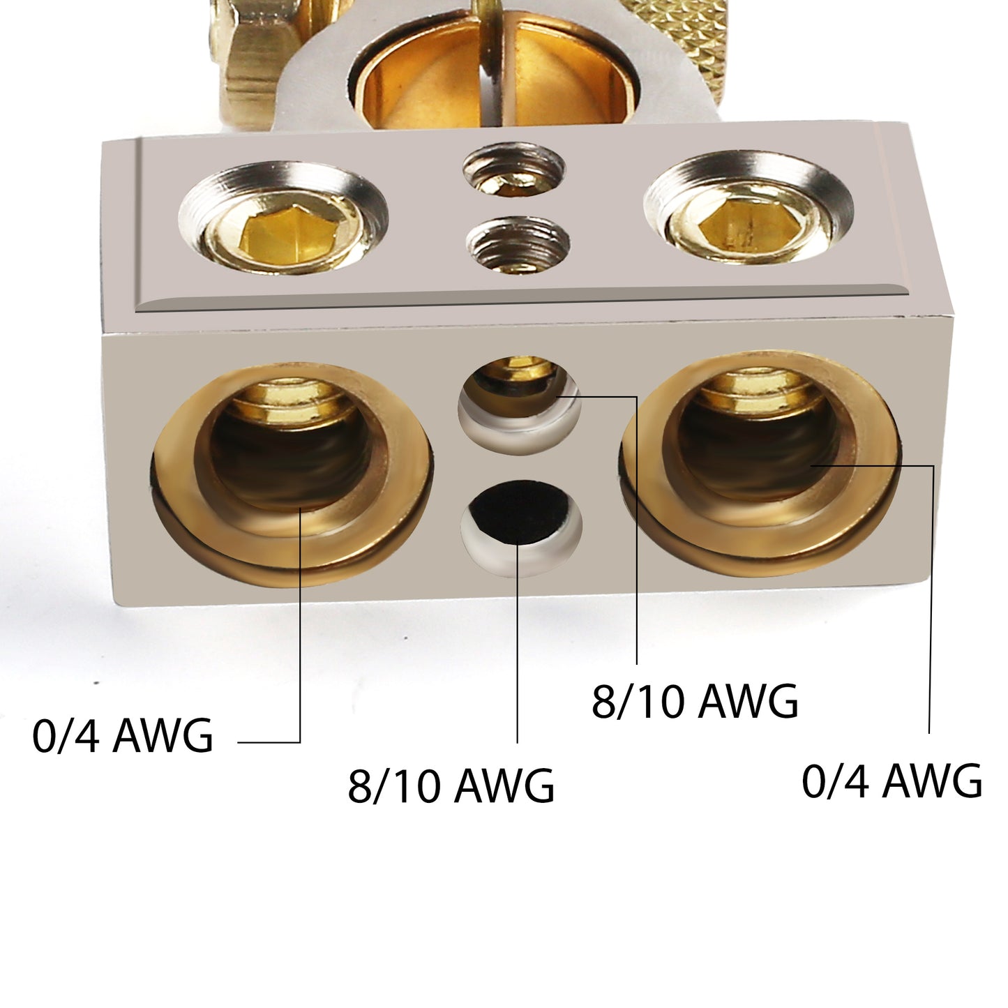 LotFancy Battery Terminal Connectors, 0/2/4/8/10 Gauge Positive & Negative Car Audio Battery Terminals with Spacer Shims