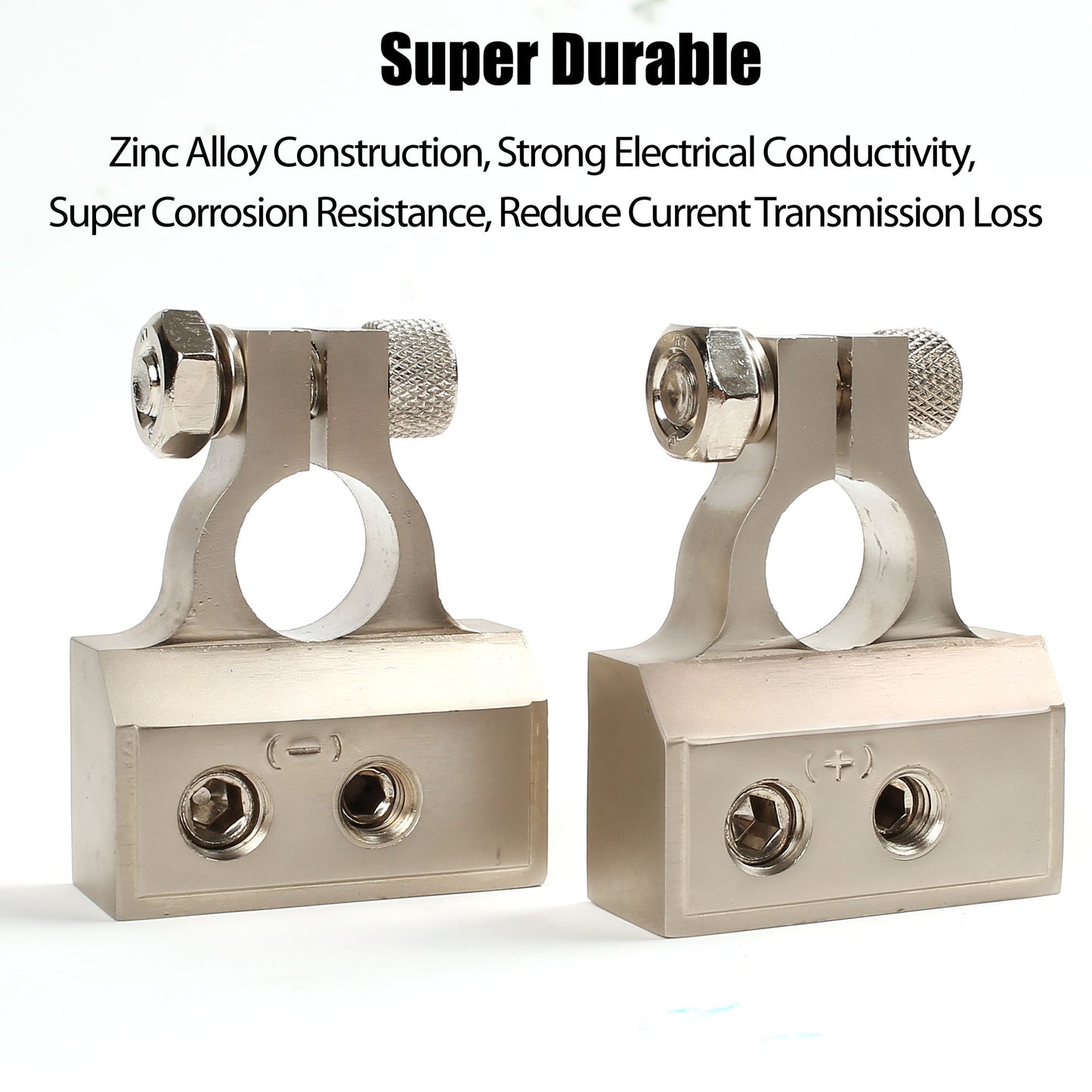 LotFancy Battery Terminal Connectors, 0/2/4/8/10 Gauge Positive & Negative Car Audio Battery Terminals with Spacer Shims