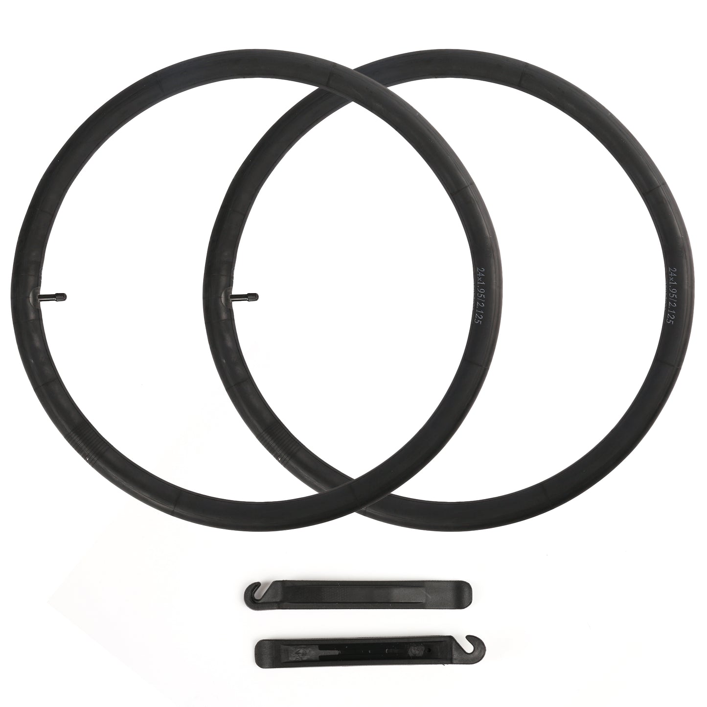 LotFancy 2Pcs 24 x 1.95/2.0/2.10/2.125 in Mountain Bike Tube, 32mm Schrader Valve, 2 Levers