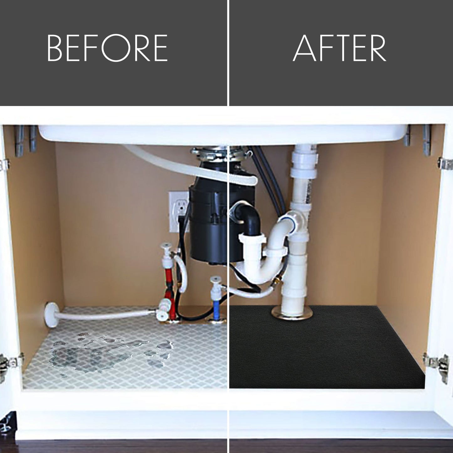 LotFancy Under Sink Mat for Kitchen, 30 x 24 in