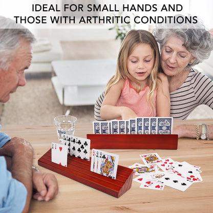 LotFancy Playing Card Holder for Kids, Adults, Seniors, Large Wooden Hands Free Card Holders  WMT