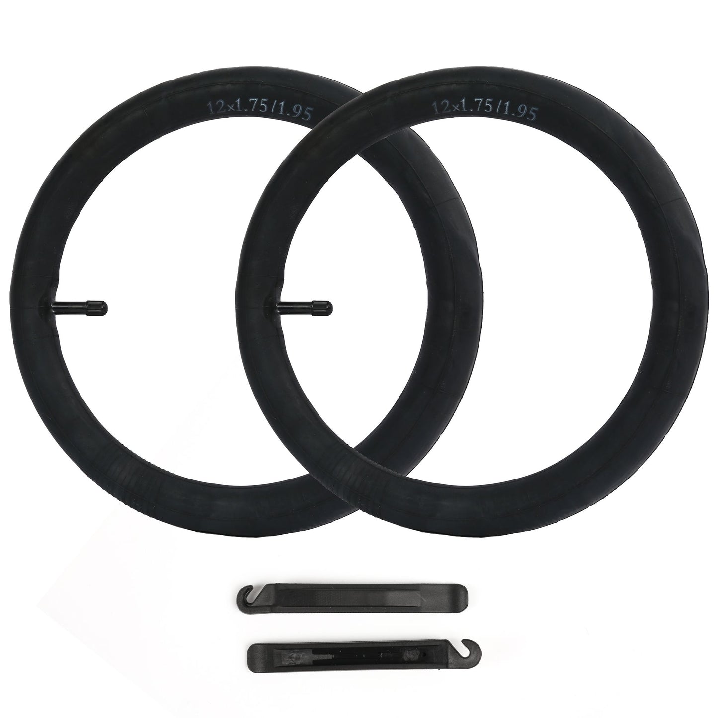 LotFancy 2Pcs 12'' x 1.75/1.95/2.125 Inner Tubes for Most 12" Bikes Strollers with 2 Levers