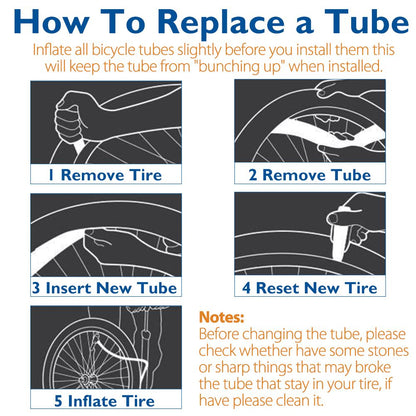 LotFancy 2Pcs 12'' x 1.75/1.95/2.125 Inner Tubes for Most 12" Bikes Strollers with 2 Levers