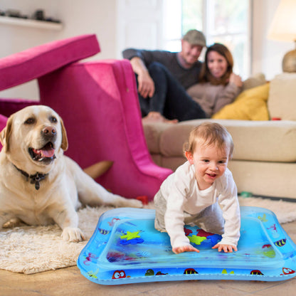 LotFancy Tummy Time Water Mat with Gift Box for Infants Toddlers Baby 3 Months+, 26x20 in