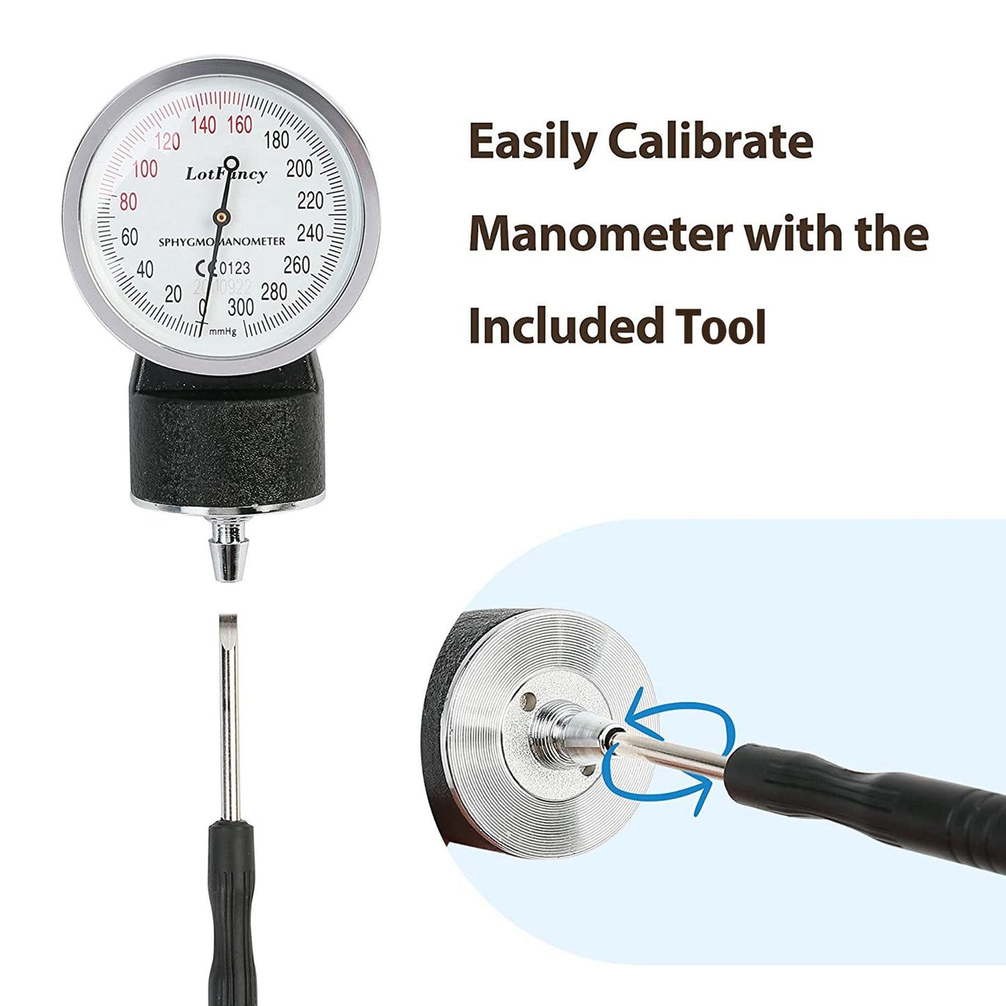 LotFancy Aneroid Sphygmomanometer, Professional Manual Blood Pressure Monitor