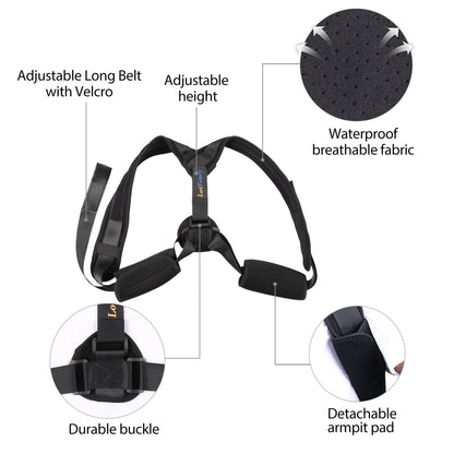 LotFancy Posture Corrector for Women Men and Kids, Adjustable and Comfortable