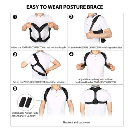 LotFancy Posture Corrector for Women Men and Kids, Adjustable and Comfortable