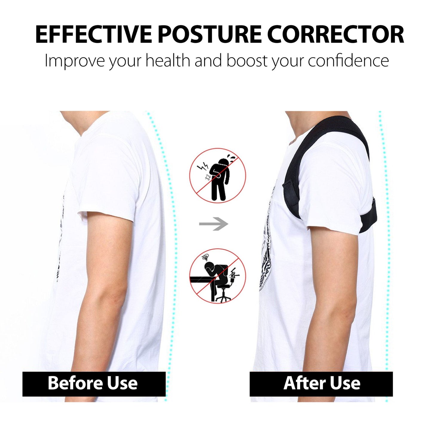 LotFancy Posture Corrector for Women Men and Kids, Adjustable and Comfortable