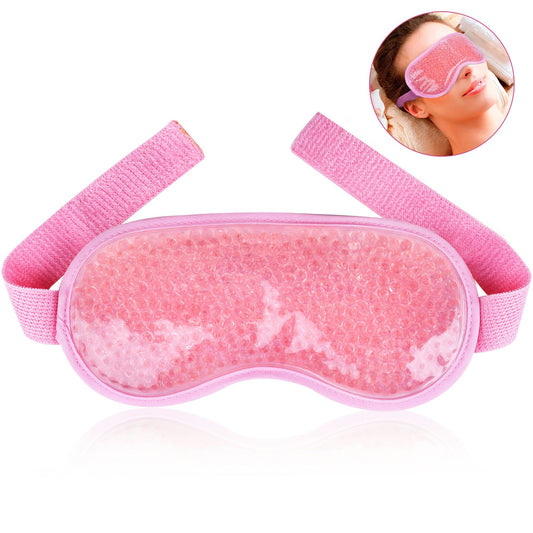 LotFancy Gel Eye Mask, Reusable Puffy Beads Ice Pack for Hot Cold Therapy