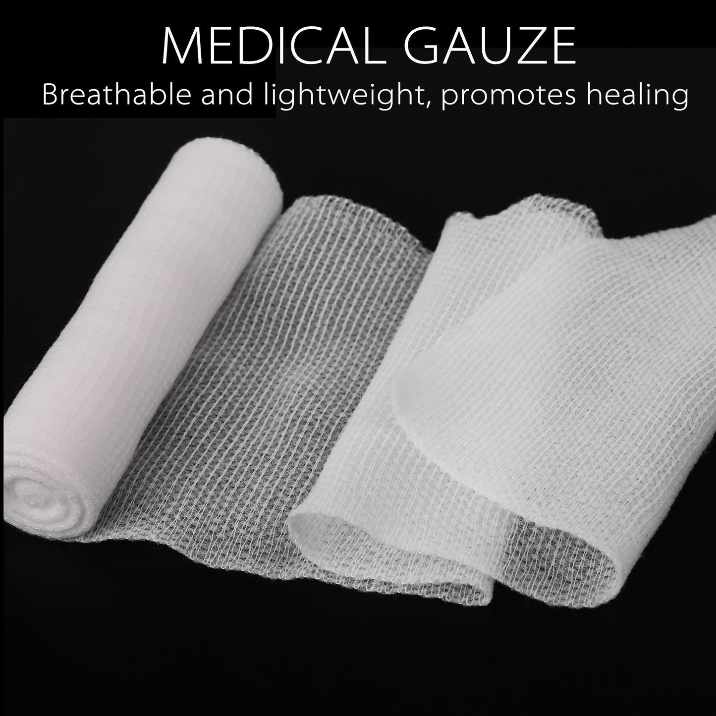 LotFancy Gauze Bandage Roll Gauze Wrap, 4" x 4 Yards Stretched, Conforming Gauze Rolls, Medical Wound Care Supplies for First Aid