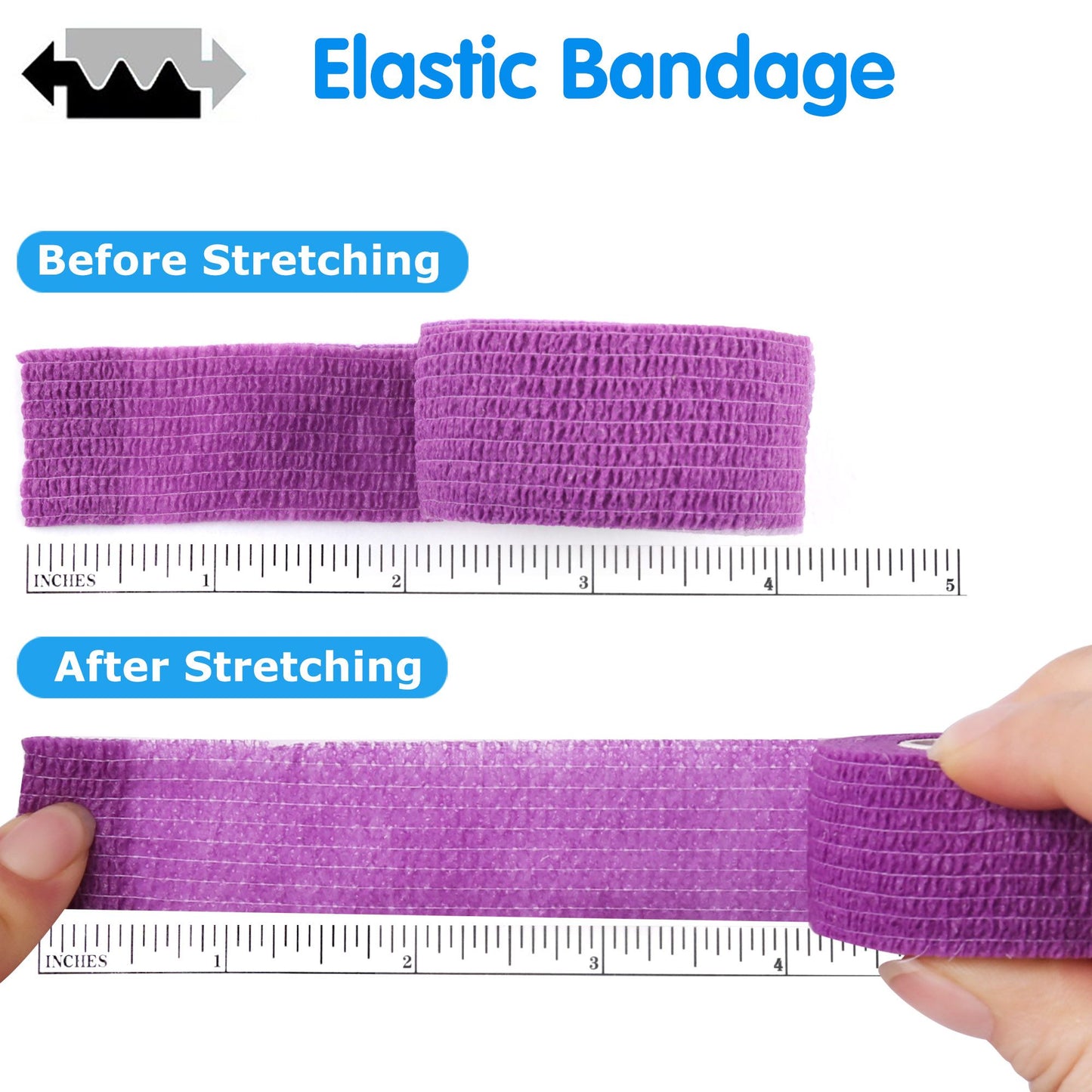 LotFancy Self Adhesive Bandage Wrap, 1"x5 Yards, 30 Pc, Elastic Sports Tape, First Aid Medical Tape