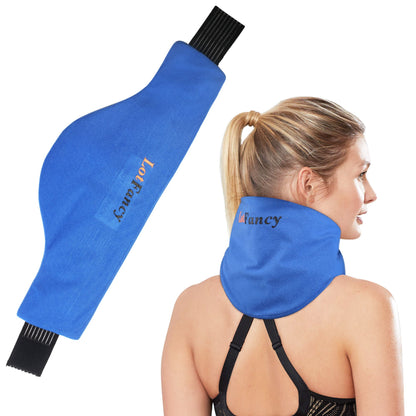 LotFancy Neck Ice Pack - Hot Cold Therapy Wrap for Shoulder, Cervical, Back - Cool Gel Pack for Arthritis, Tendonitis, Sports Injuries, Migraines, Headache Pain, Microwavable Heating Pad, Reusable