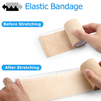 LotFancy Self Adhesive Bandage Wrap, Non Woven Medical Tape, First Aid Tape for Athletic Wrist Ankle Sprains Swelling