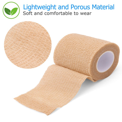 LotFancy Self Adhesive Bandage Wrap, Non Woven Medical Tape, First Aid Tape for Athletic Wrist Ankle Sprains Swelling