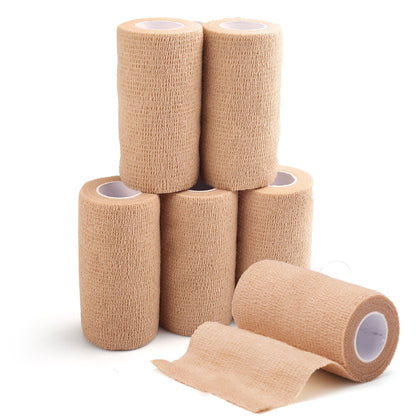 LotFancy 6 Pack Self Adhesive Bandage Wraps, 4 in x 5 Yards Medical Tape