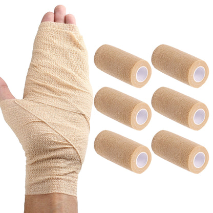 LotFancy 6 Pack Self Adhesive Bandage Wraps, 4 in x 5 Yards Medical Tape