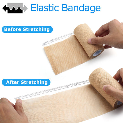 LotFancy 6 Pack Self Adhesive Bandage Wraps, 4 in x 5 Yards Medical Tape
