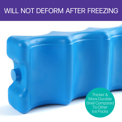 LotFancy 2Pcs Ice Packs for Coolers, Insulated Contoured Freezer Pack for Lunch boxes,Reusable