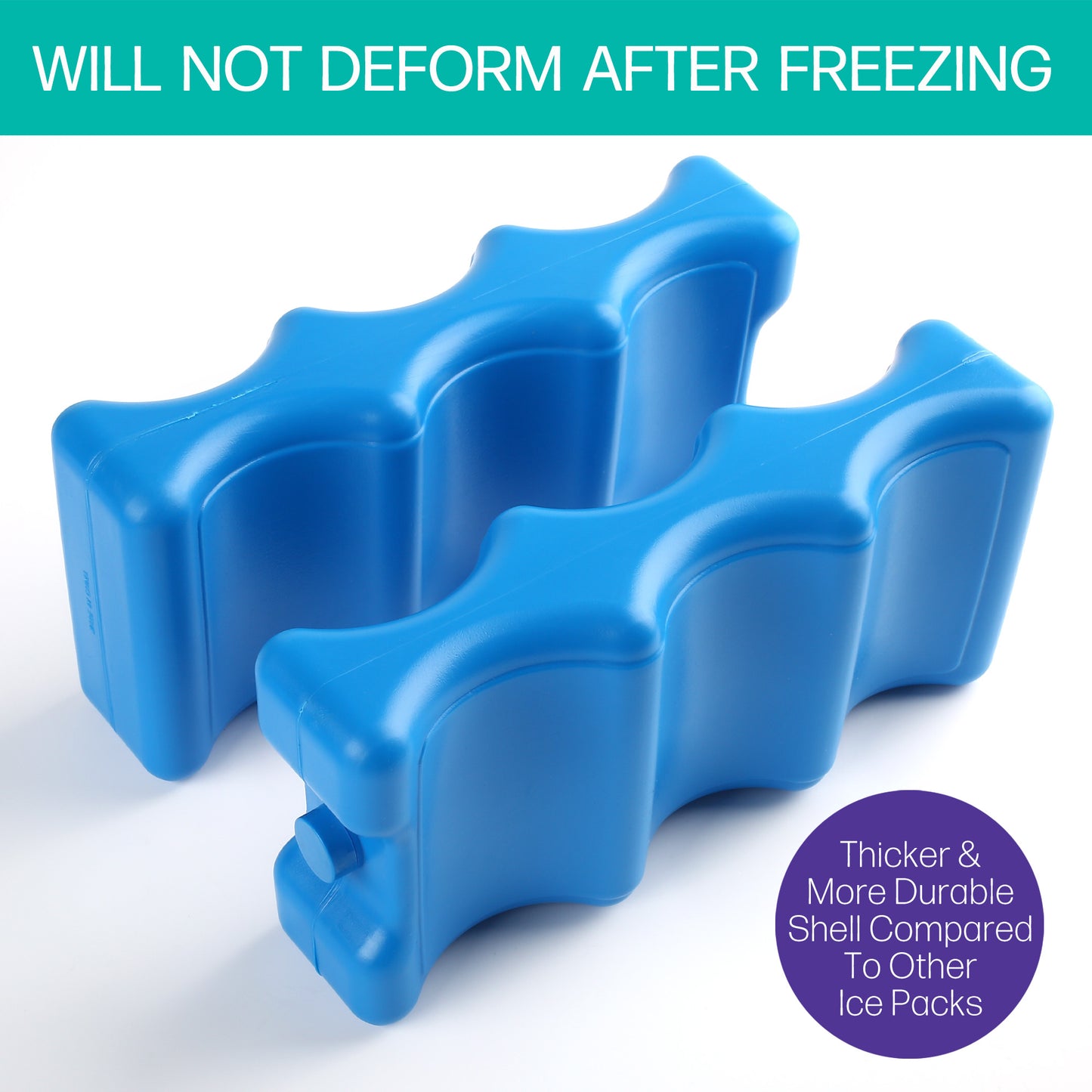 LotFancy 2Pcs Ice Packs for Coolers, Insulated Contoured Freezer Pack for Lunch boxes,Reusable