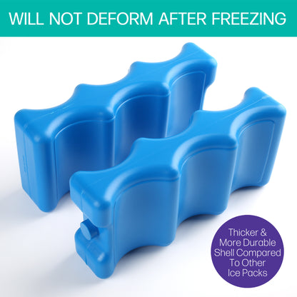 LotFancy 2Pcs Ice Packs for Coolers, Insulated Contoured Freezer Pack for Lunch boxes,Reusable