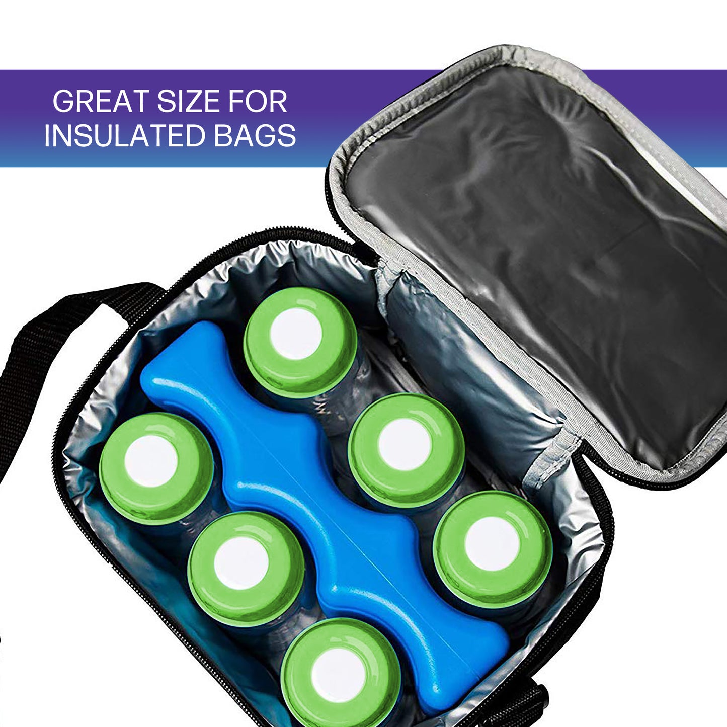 LotFancy 4 Ice Packs for Coolers, Reusable Insulated Contoured Freezer Pack for Lunch Box, Beer Can