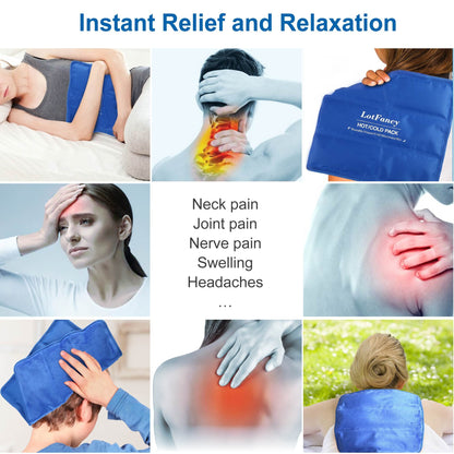 LotFancy Ice Pack for Injuries, Reusable Hot Cold Pack for Therapy, Cooling or Heating Pad for First Aid, Back Shoulder Neck Head Feet Pain Relief PMT