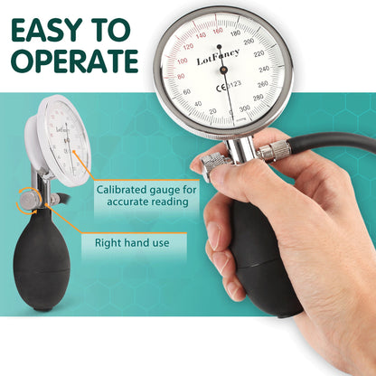 LotFancy Aneroid Sphygmomanometer, Professional Manual Blood Pressure Monitor