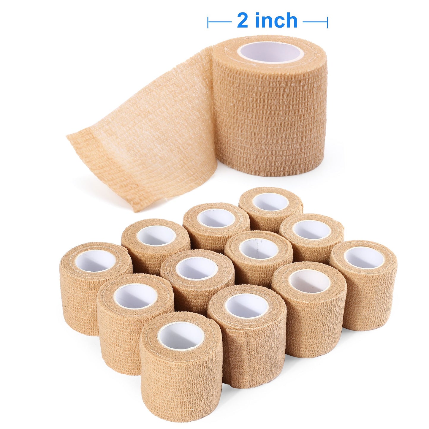 LotFancy Self Adhesive Bandage Wrap, Non Woven Medical Tape, First Aid Tape for Athletic Wrist Ankle Sprains Swelling