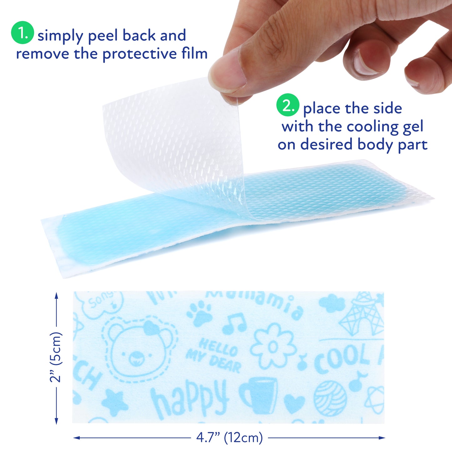 LotFancy Baby Fever Cooling Pad, Cool Patches for Fever, Cool Gel Sheet for Kids, Headache Relief, Forehead Fever Patch, 4.7 x2 Inch