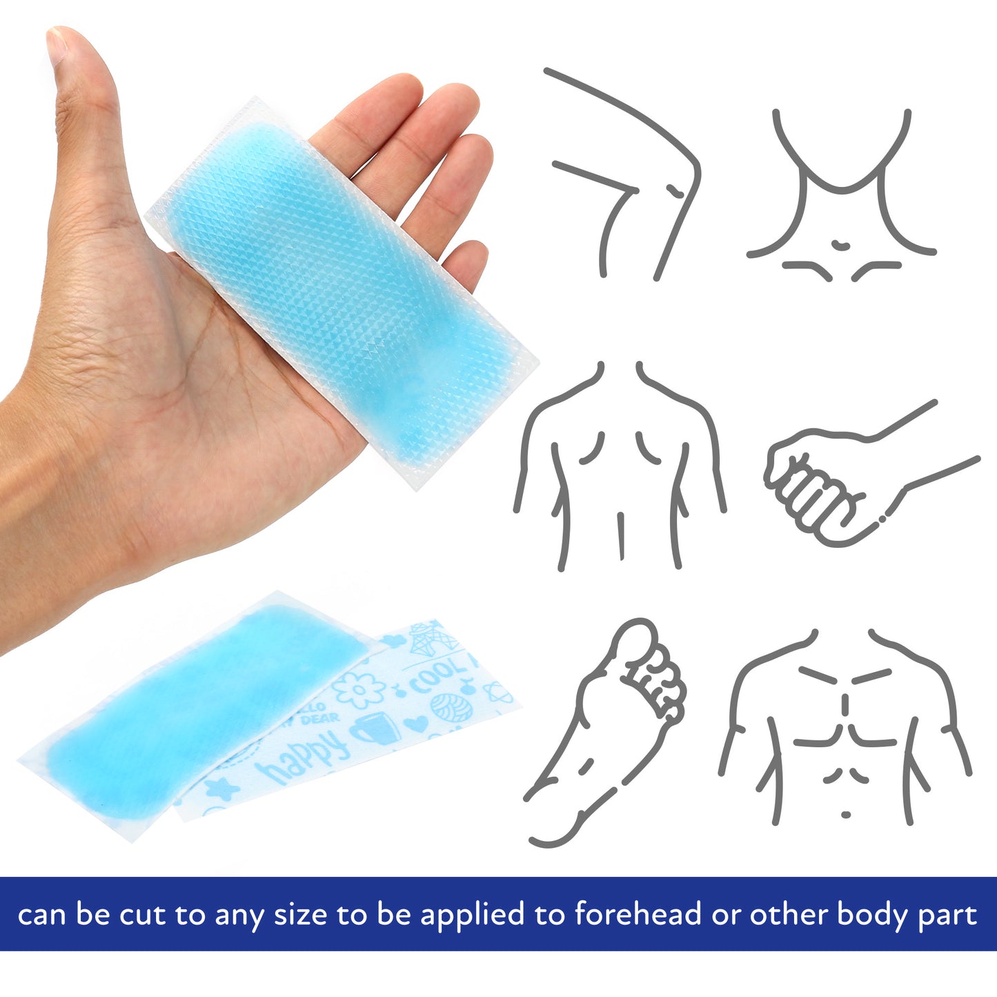 LotFancy Baby Fever Cooling Pad, Cool Patches for Fever, Cool Gel Sheet for Kids, Headache Relief, Forehead Fever Patch, 4.7 x2 Inch