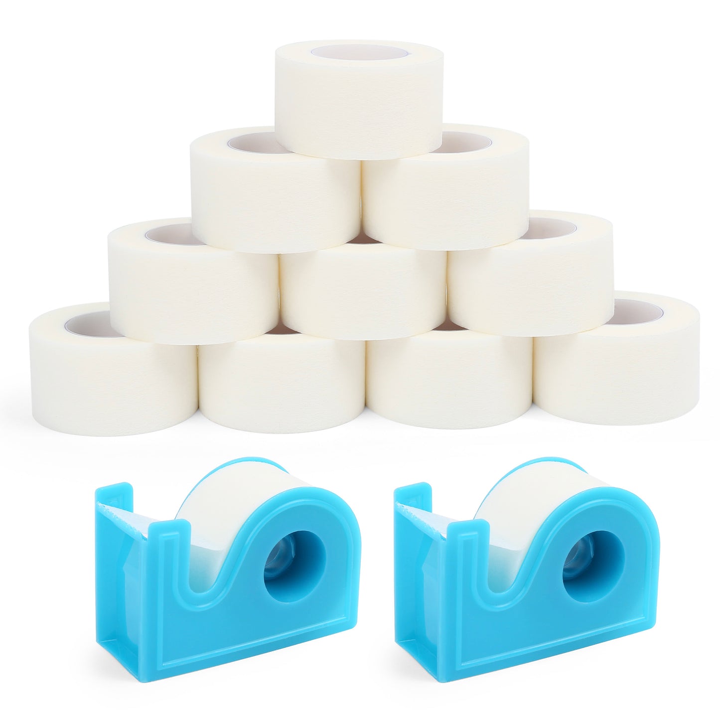 LotFancy Medical Tape, Adhesive Hypoallergenic Surgical Paper Tapes, Wound First Aid Tape, 2 Dispensers Included