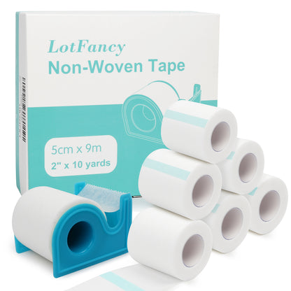 LotFancy Medical Tape, Adhesive Hypoallergenic Surgical Paper Tapes, Wound First Aid Tape, 2 Dispensers Included