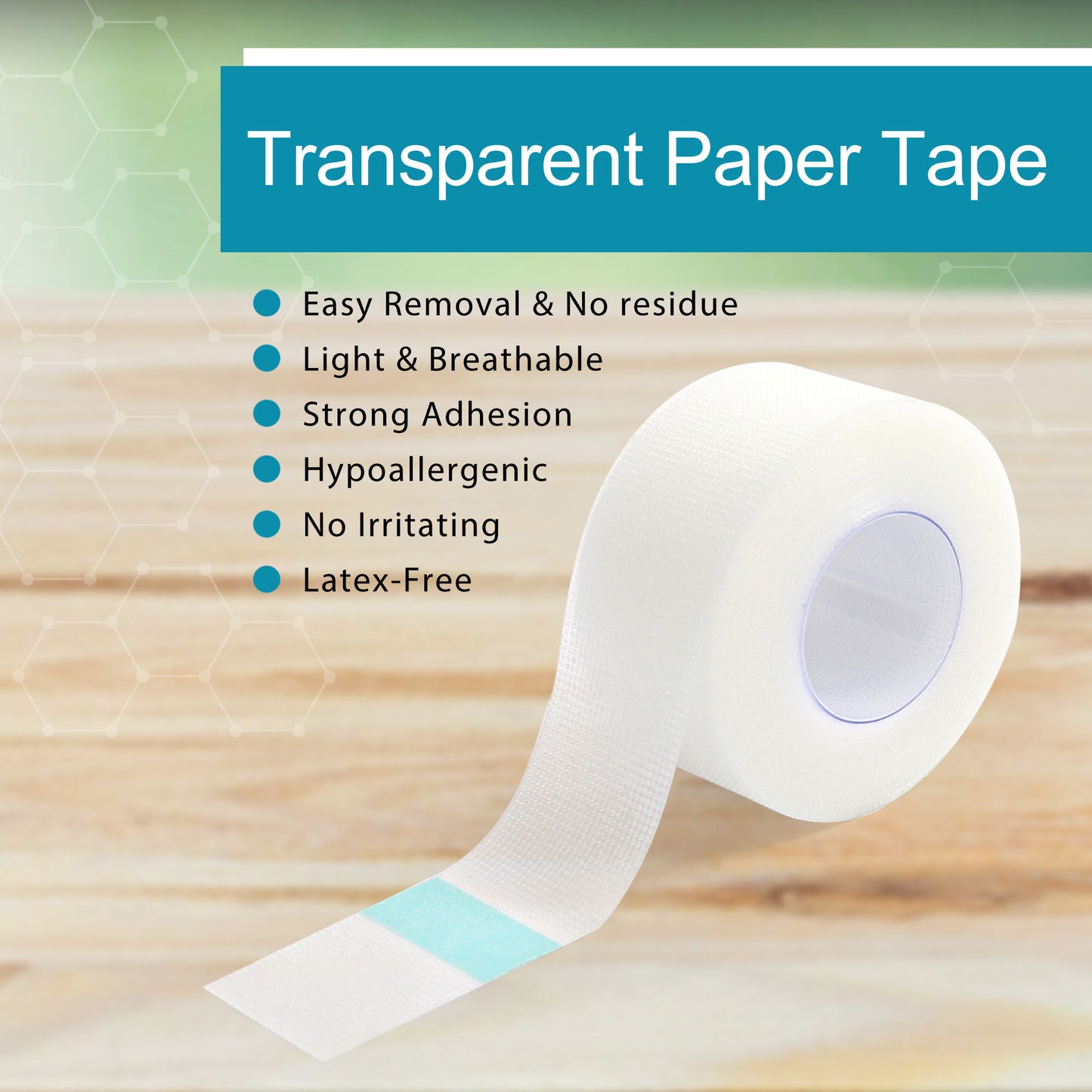 LotFancy Transparent Medical Tape, 12 Rolls 1 in x 10 Yards PE First Aid Tape