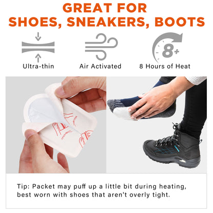 MEDLOT Toe Feet Warmers, 22/44 Pairs, Air-Activated Adhesive Warmers for Shoes and Boots