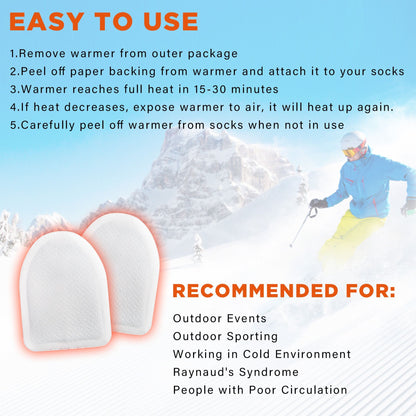 MEDLOT Toe Feet Warmers, 22/44 Pairs, Air-Activated Adhesive Warmers for Shoes and Boots