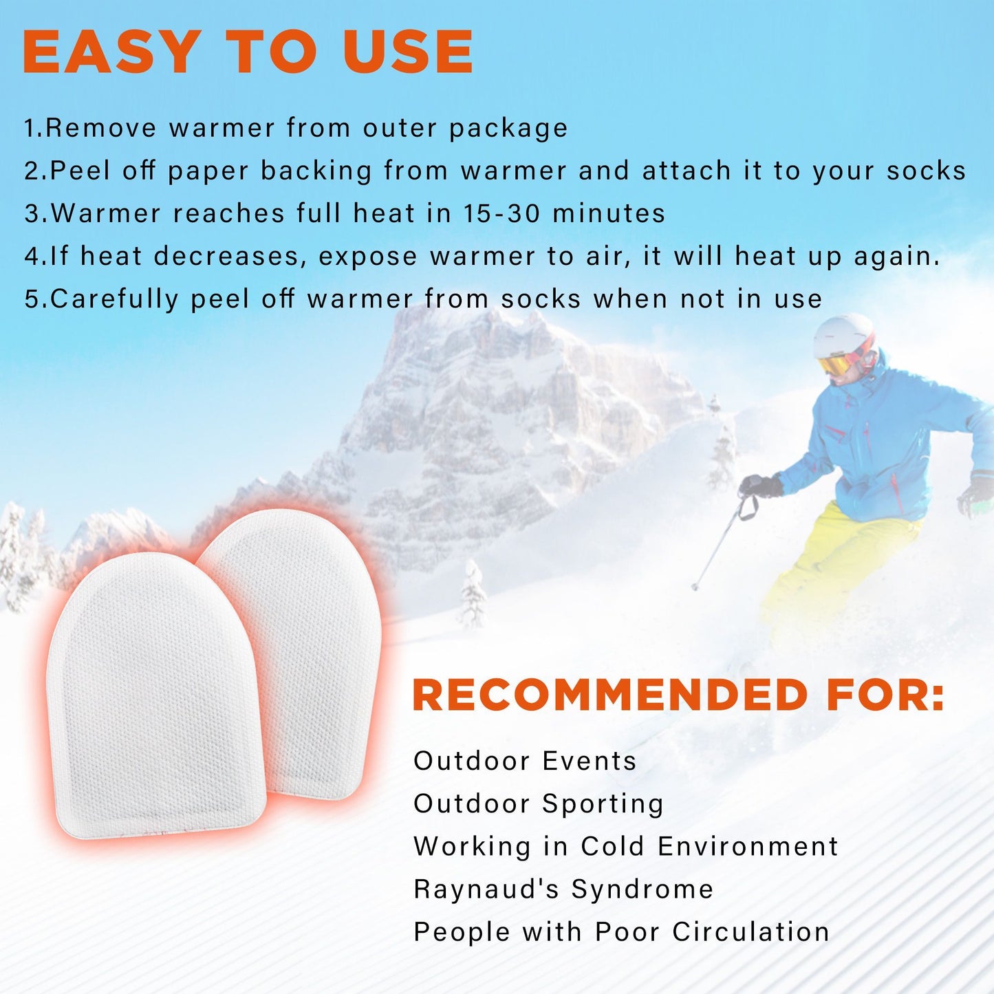LotFancy 44 Pairs Toe Feet Warmers, Air-Activated Adhesive Warmers for Shoes and Boots