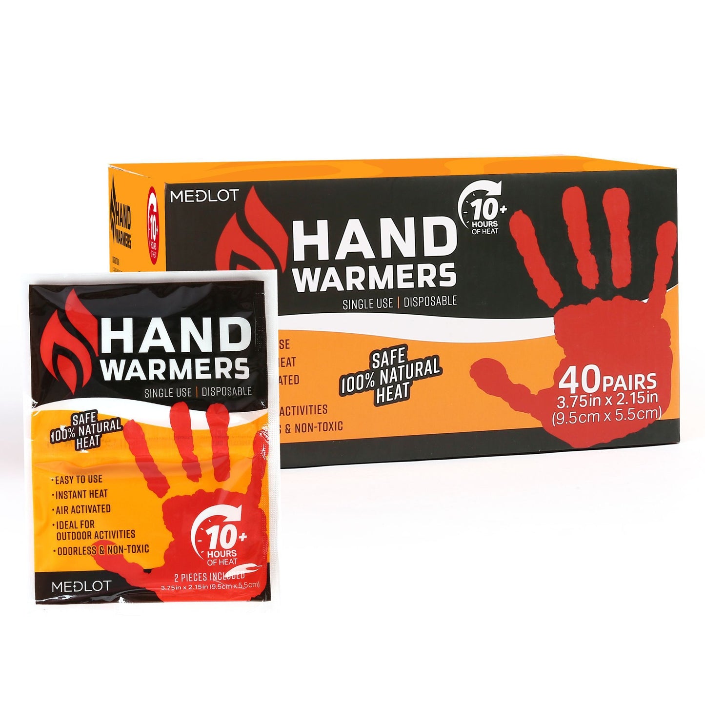 LotFancy Hand Warmer, 40 Pair (80 Warmers), Air Activated 10 Hours of Natural Odorless Heat Handwarmer